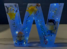 W letter minions theme with LED lights by @cannaleaf2