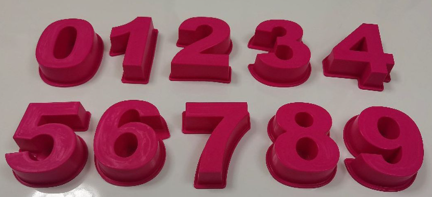 MoldyFunUSA Giant Pink Numbers Molds 0 - 9 (All 10 Numbers Set) - perfect for resins! Etsy