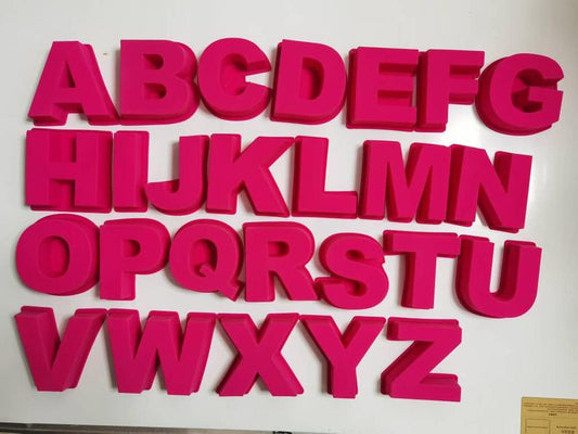 MoldyfunUSA Giant Pink Letters set of 26 letters A-Z Perfect for Resin Art Express From Rochester NY USA